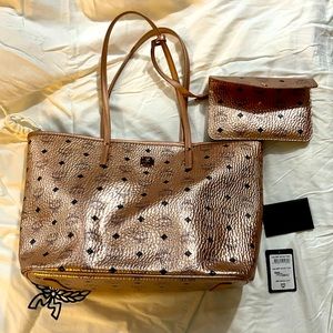 MCM rose gold Limonta tote 18”x 11”